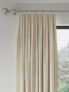 Вельветовые парные занавески с карандашной плиссировкой и подкладкой John Lewis, Cream