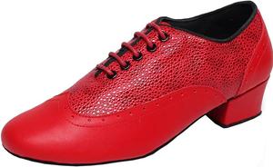 Мужская обувь для джазовых и латинских танцев: сальса, танго, ча-ча, бальные танцы, круглый носок, для практики, модная, на шнуровке, с мягкой подошвой Shutup.Dance, красный