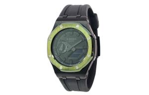 Часы Casio G-Shock Analog-Digital 2100 Series, арт. GA-2100-1A1, черный/зеленый