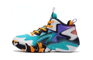 Амортизирующие устойчивые к истиранию термо высокие детские баскетбольные кроссовки Green Orange Unisex QIAODAN, Spring River зеленый