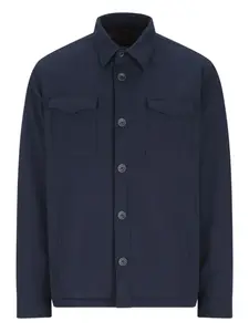 Рубашка-оверсайт с клапанными карманами и пуговицами Herno, синий