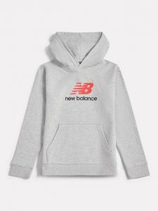 Детская худи с логотипом из хлопка New Balance, Grey Heather