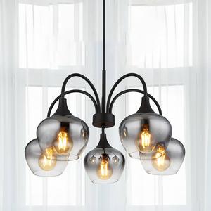 Подвесной светильник Globo Lighting Maxy Typ I, копченое стекло / железо - 5-световое