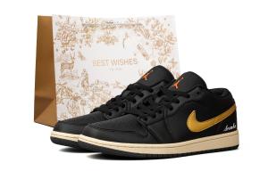 Jordan Детские баскетбольные кроссовки Air 1 из кожи с противоскользящей подошвой и амортизацией, низкие, черные, для подростков