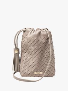 Hudson Woven Leather поясная сумка через плечо с шнурком Aspinal of London, Taupe
