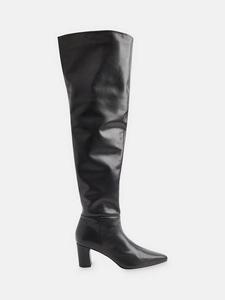 Кожаные сапоги инессы выше колена на высоком каблуке Whistles, черный