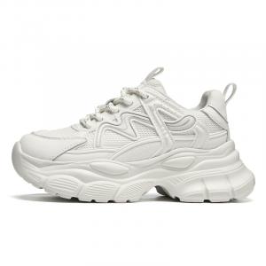 AOKANG Женские бежевые низкие массивные кроссовки с амортизацией, увеличивающие рост, износостойкие, дышащие, нескользящие [стандартный размер спортивной обуви]