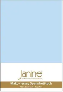 Простыня на резинке Janine Mako Jersey, простыня на резинке всех размеров и цветов 180 см x 200 см x 200 см x 220 см, светло-голубая Original Janine