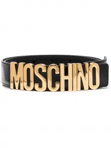 Ремень с логотипом Moschino, черный