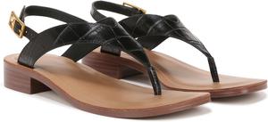 Сандалии Franco Sarto Iris Ankle Strap Thong Sandals, цвет Black Croc Print Leather