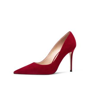 Тонкий каблук Высокие каблуки 7 см/9,5 см Женские Бордовый JOOC, Бордовый красный [7 см]