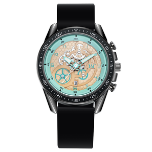 361° Часы с кварцевым механизмом и силиконовым ремешком, мужские, бежевый циферблат