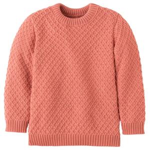 Детский свитер с арановым узором - шерстяной свитер Disana, розовый
