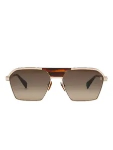 Солнцезащитные очки в геометричной оправе Balmain, коричневый
