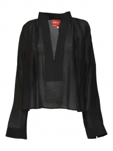 Блузка с V-образным вырезом Merci, черный