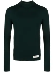 Джемпер из шерсти мериноса BALMAIN, зеленый