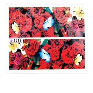 Водные наклейки для ногтей, лист 6,5 х 5,5 см, на 10 пальцев, № 1612 Mollylac, Molly Lac