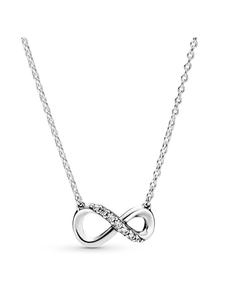 Pandora Женское колье из серебра 925 пробы, сверкающий символ бесконечности