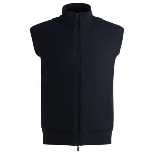 Жилет прямого кроя с передней частью из начесаной фланели BOSS, темно-синий