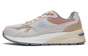 Амортизирующие противоскользящие износостойкие низкие повседневные кроссовки женские серо-коричневые розовые Kappa, Лунно-серый/Оксфордский коричневый/Туманная роза