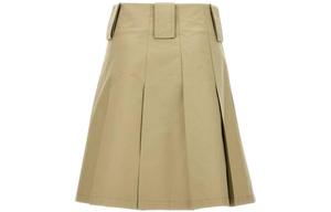 Юбка миди трапеция со складками Burberry, экрю