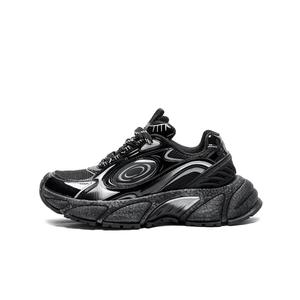 Кроссовки мужские толстые низкие серебряный G+G, черный