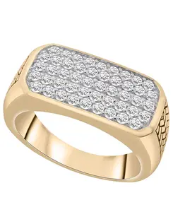 Мужское кольцо с бриллиантом (1/4 карата) из 14-каратного золота, покрытого стерлинговым серебром Macy'S, yellow