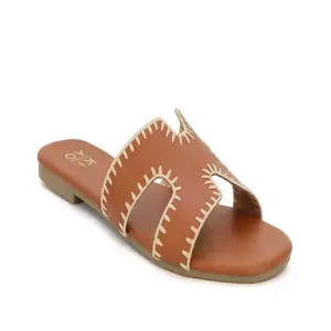 Женские босоножки Essie-29 с открытым носком и ремешком на резинке Yoki, цвет rust