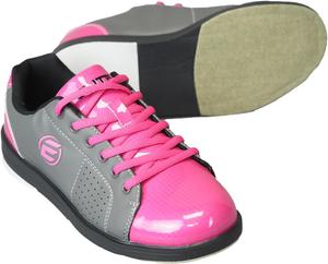 Женские классические боулинг-туфли ELITE - легкие, яркие с универсальной подошвой для скольжения, розовый/серый