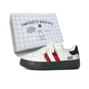 FANTASTIC XBOX Женские скейтерские кеды лоу-топ "Бабочка красная" (кастомная коробка с щенком), цвет Butterfly Red (Custom Puppy Box)