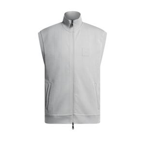 Свитшот без рукавов на молнии из хлопка BOSS, светло-серый