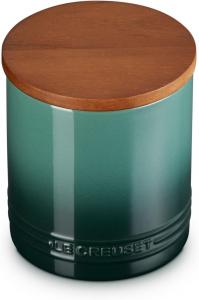 Солонка и контейнер для хранения Le CreusetSignature с деревянной крышкой, 1,2 л, цвет «Артишок»