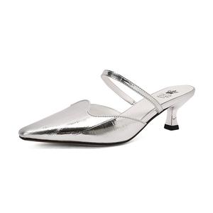 Yeezyy Reezy Серебряные тапочки с закрытым носком для женщин, цвет Silver