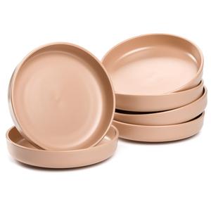 Набор тарелок Суповая тарелка ROMA, керамическая тарелка, примерно 20 см, набор из 6 предметов Сервиз, подходит для мытья в посудомоечной машине Leonardo, оранжевый