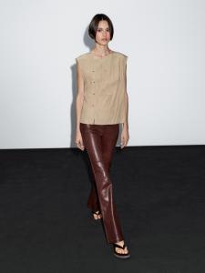 Блузка с застежкой на серебряные пуговицы сбоку Massimo Dutti, Russet