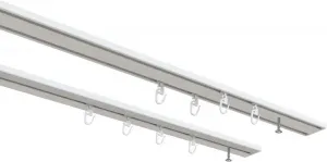 Карниз Indeko "перенавеска", 2 направляющие, внутренняя направляющая от 1 до 4 направляющих, желаемая длина 270 см, белый
