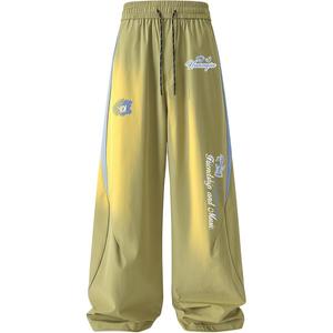 Брюки Casual Unisex тонкие широкие HUANQIU, оливково-зеленый