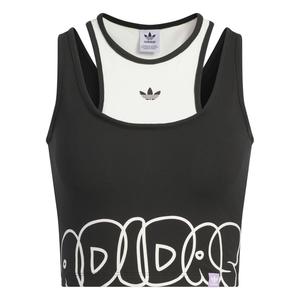 Топ-майка для спорта City Skate Adidas Originals, черный/розовый белый