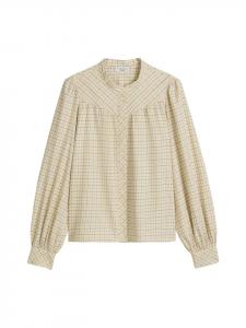 Клетчатая блузка А-образного силуэта в оттенке белого Marc O'Polo DENIM