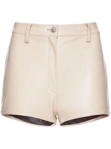 Короткие кожаные шорты с завышенной талией Magda Butrym, бежевый