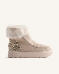 Женские австралийского стиля замшевые сапоги с меховой подкладкой Gioseppo, бежевый