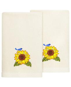 Набор из двух полотенец для рук из турецкого хлопка «Жирасол» с декоративной отделкой Linum Home, бежевый