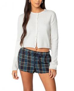 Кардиган Crisada Cable Knit Edikted, белый