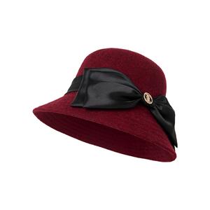 Шерстяной шляпа Women's ELLE, burgundy красный