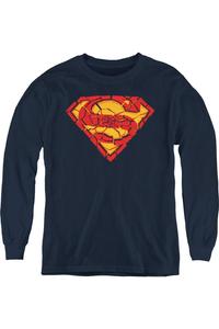 Футболка с длинным рукавом для подростков "Superman Shattered Shield" Gildan