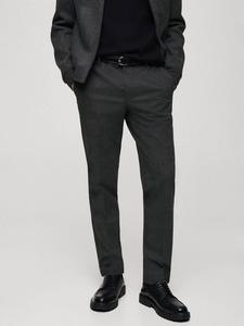 Брюки прямого кроя Brest в рубчик «елочка» Mango, Pewter