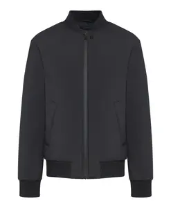 Куртка-Бомбер из ребристого трикотажа. Low Brand, черный