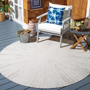 Ковер SAFAVIEH, 201 x 201 см, Washable Rug Outdoor Courtyard Collection - круглый, Beige & Grey, без линьки и легкий в уходе, идеален для патио, заднего двора, прихожей (CY8893-55321)