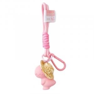 Очаровательный соломенный шляпа брелок для рюкзака плюшевая кукла подвеска 6 см высота 77 SEVEN DREAM, Dinosaur Pendant With Straw Hat [Pink]