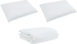 Комплект постельного белья с подушками, 3 предмета, белый пух и перо DKD HOME DECOR